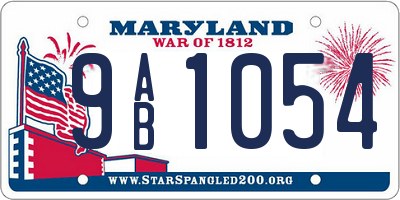 MD license plate 9AB1054