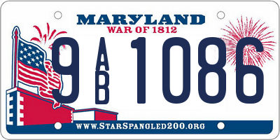 MD license plate 9AB1086