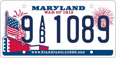 MD license plate 9AB1089