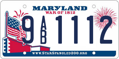 MD license plate 9AB1112
