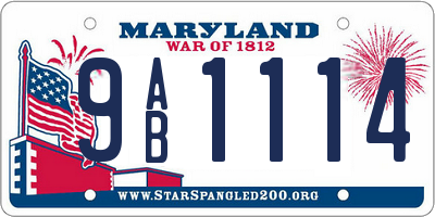 MD license plate 9AB1114