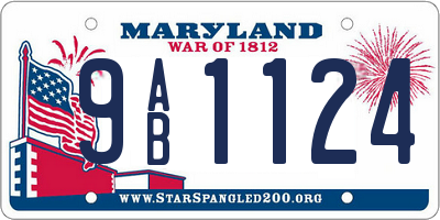 MD license plate 9AB1124