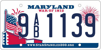 MD license plate 9AB1139