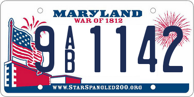 MD license plate 9AB1142