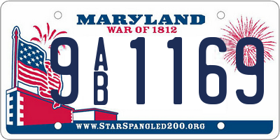 MD license plate 9AB1169