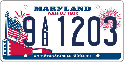 MD license plate 9AB1203