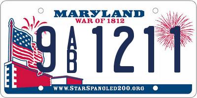 MD license plate 9AB1211