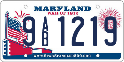 MD license plate 9AB1219