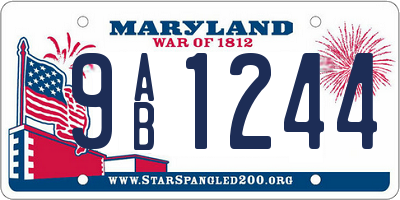 MD license plate 9AB1244