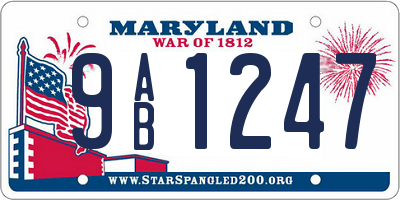 MD license plate 9AB1247