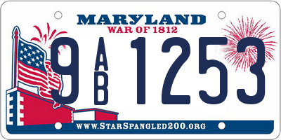 MD license plate 9AB1253