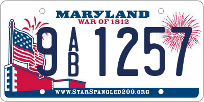 MD license plate 9AB1257