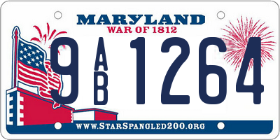 MD license plate 9AB1264