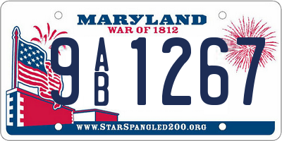 MD license plate 9AB1267