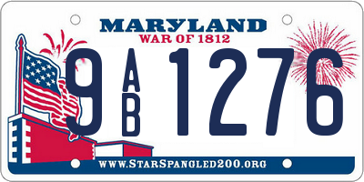 MD license plate 9AB1276