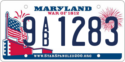 MD license plate 9AB1283