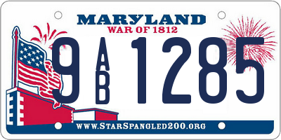 MD license plate 9AB1285