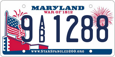 MD license plate 9AB1288