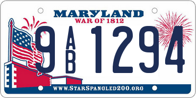 MD license plate 9AB1294