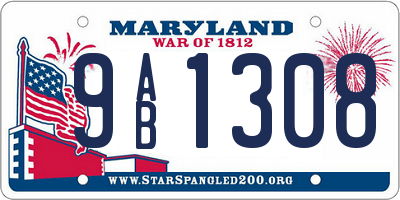 MD license plate 9AB1308