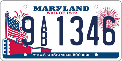 MD license plate 9AB1346