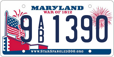 MD license plate 9AB1390