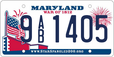 MD license plate 9AB1405