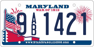 MD license plate 9AB1421