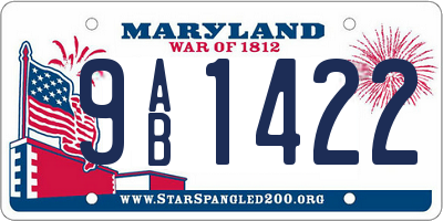 MD license plate 9AB1422