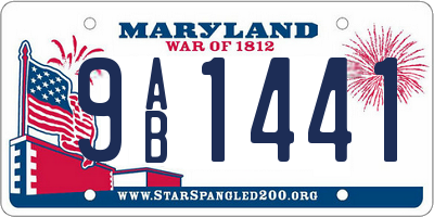 MD license plate 9AB1441