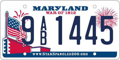 MD license plate 9AB1445