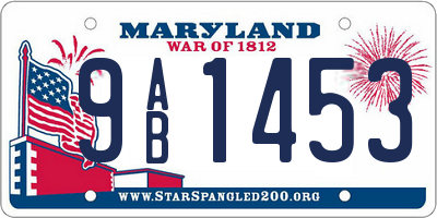 MD license plate 9AB1453