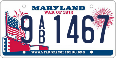 MD license plate 9AB1467