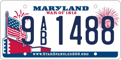 MD license plate 9AB1488