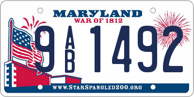 MD license plate 9AB1492