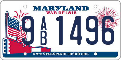 MD license plate 9AB1496