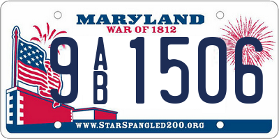 MD license plate 9AB1506