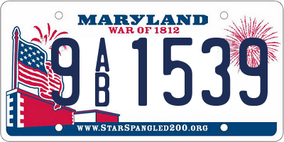MD license plate 9AB1539