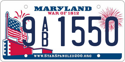 MD license plate 9AB1550