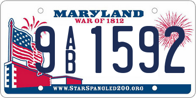 MD license plate 9AB1592