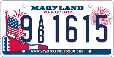 MD license plate 9AB1615