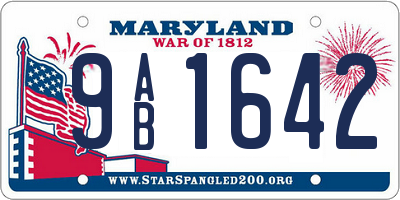 MD license plate 9AB1642