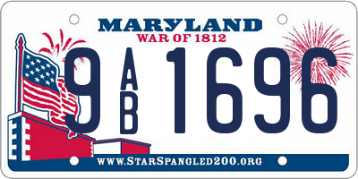 MD license plate 9AB1696