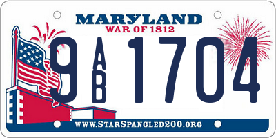 MD license plate 9AB1704