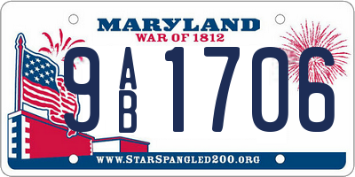 MD license plate 9AB1706