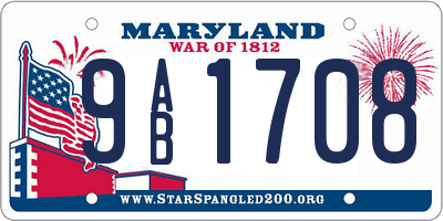 MD license plate 9AB1708