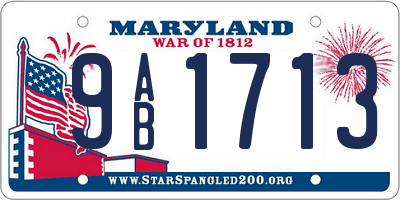 MD license plate 9AB1713