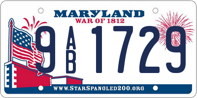 MD license plate 9AB1729