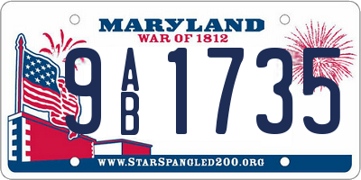 MD license plate 9AB1735