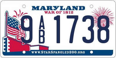 MD license plate 9AB1738